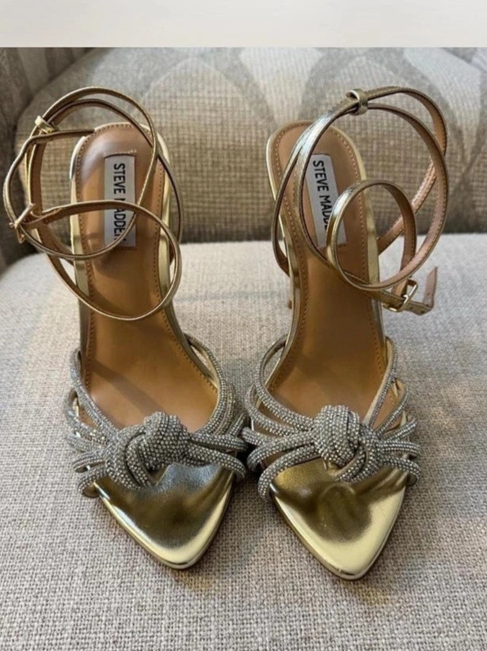 STEVE MADDEN “Able”Embellished Gold Heels
